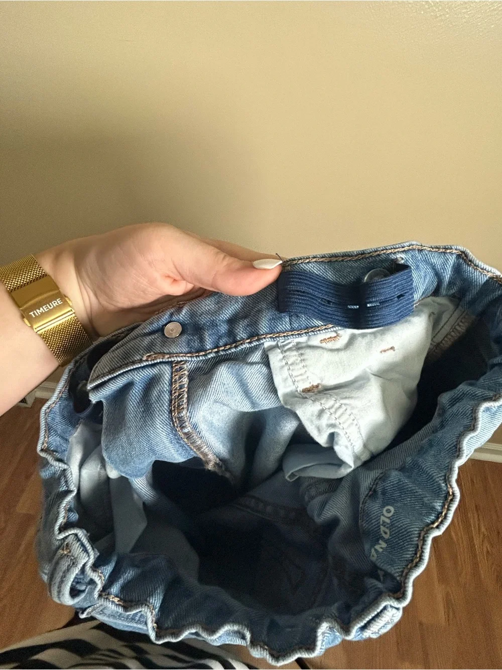 Old Navy Girls Size 12 Baggy Wide Leg Jeans Adjustable Waist Light Wash